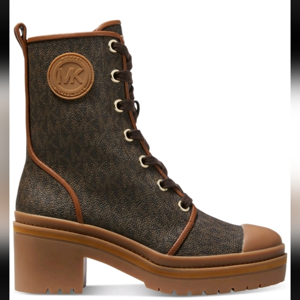 Michael Kors Dark Brown Lace-Up Boots - Picture 2 of 4